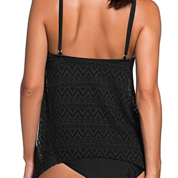 NWOT 🌺 Black Swimsuit Tankini Top | Medium - Picture 3 of 8